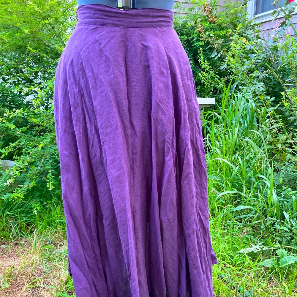 Purple Linen Skirt